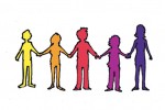 Rainbow Youth Holding Hands